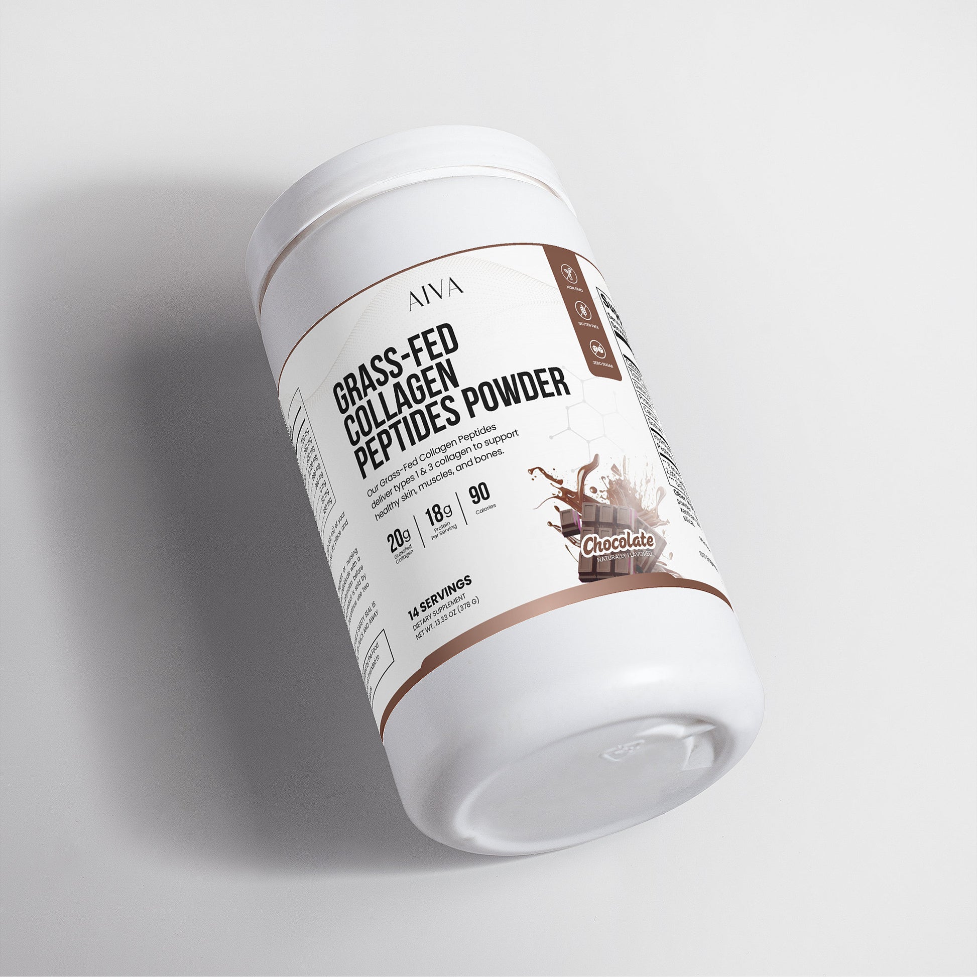 AIVA Grass-Fed Collagen Peptides Powder (Chocolate)