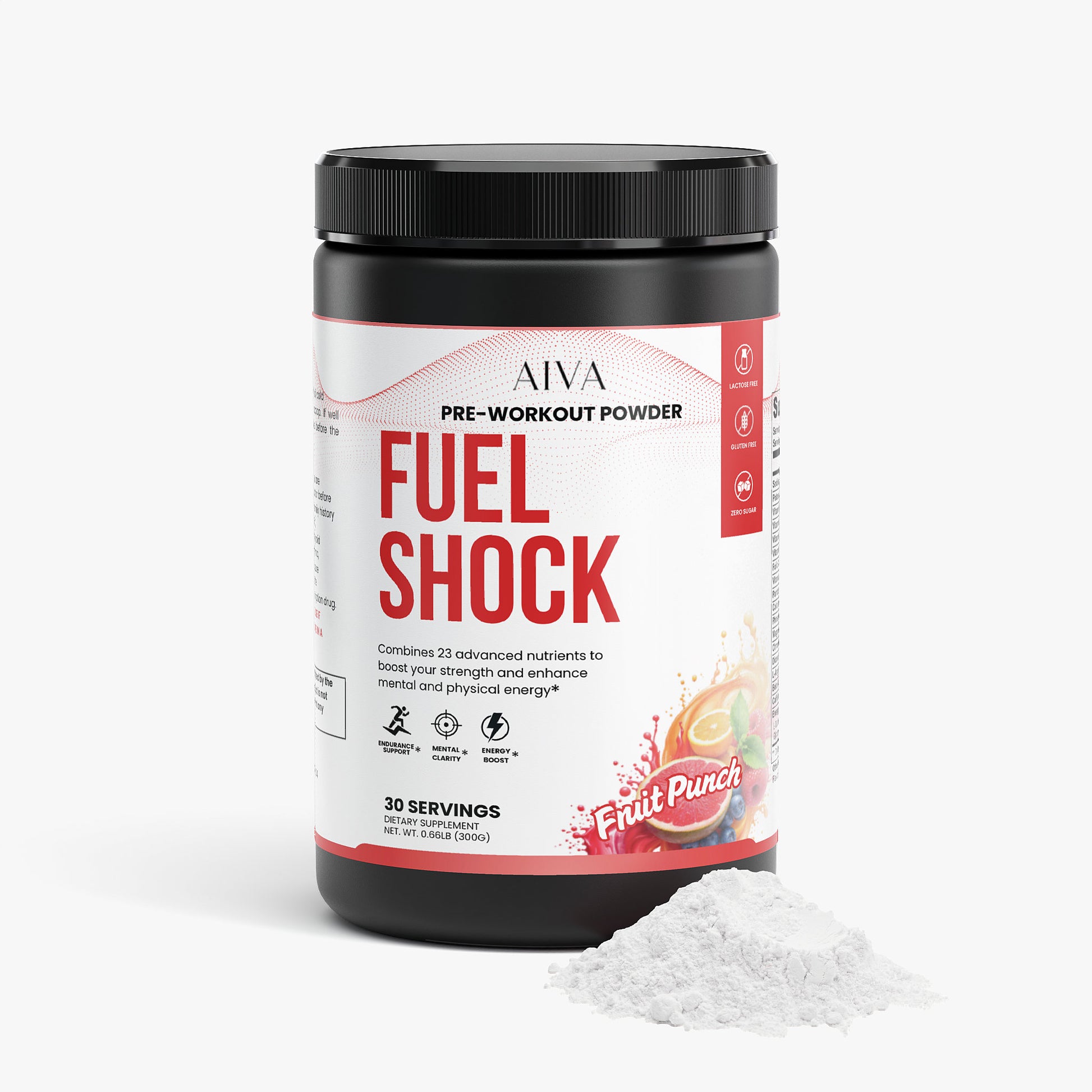 AIVA Fuel Shock Pre-Workout Powder (Fruit Punch)