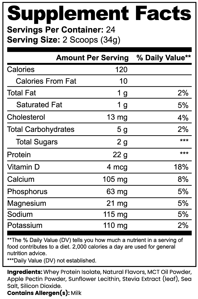 AIVA Premium 100% Whey Protein Isolate (Vanilla Bean)