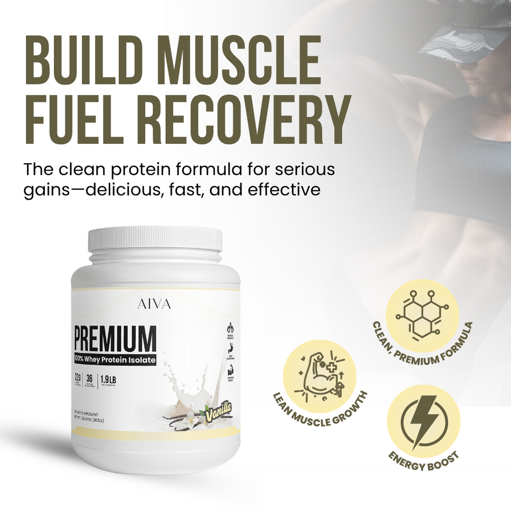 AIVA Premium 100% Whey Protein Isolate (Vanilla Bean)