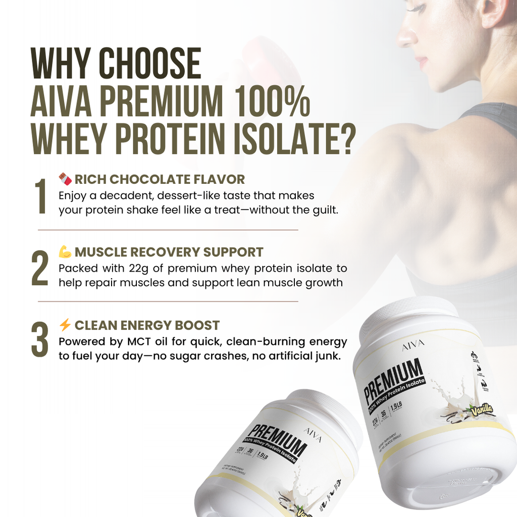 AIVA Premium 100% Whey Protein Isolate (Vanilla Bean)