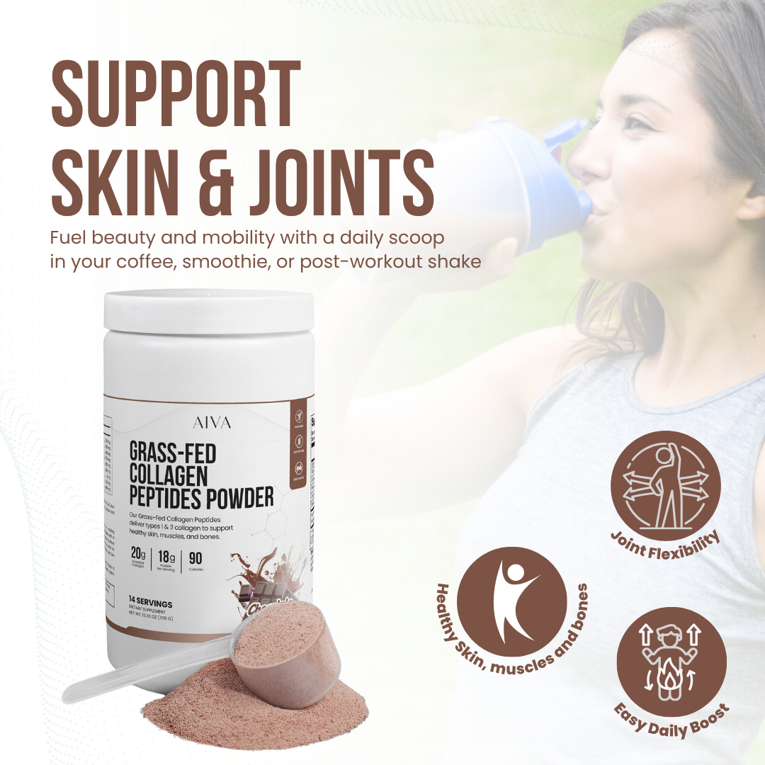 AIVA Grass-Fed Collagen Peptides Powder (Chocolate)