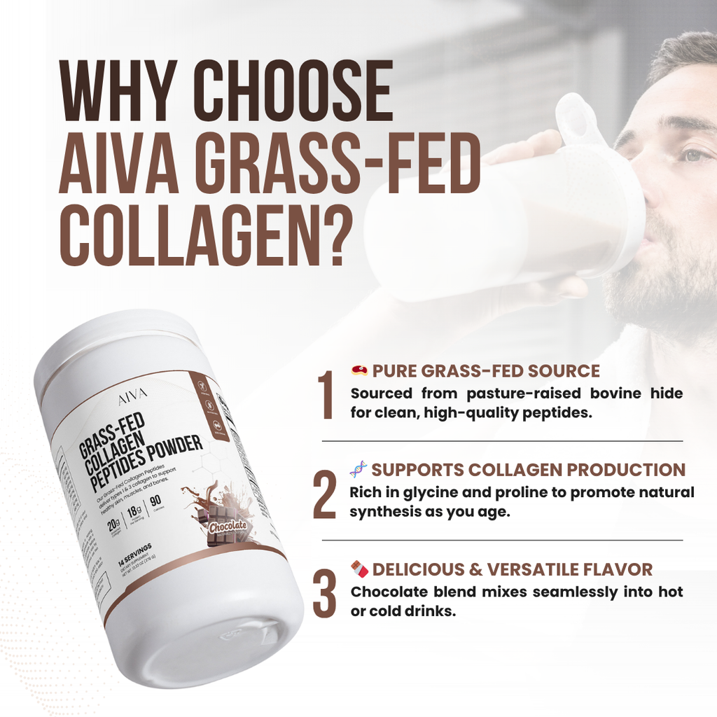 AIVA Grass-Fed Collagen Peptides Powder (Chocolate)