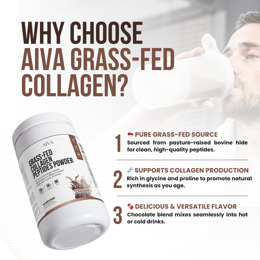AIVA Grass-Fed Collagen Peptides Powder (Chocolate)